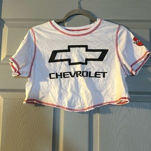 White Chevy crop top